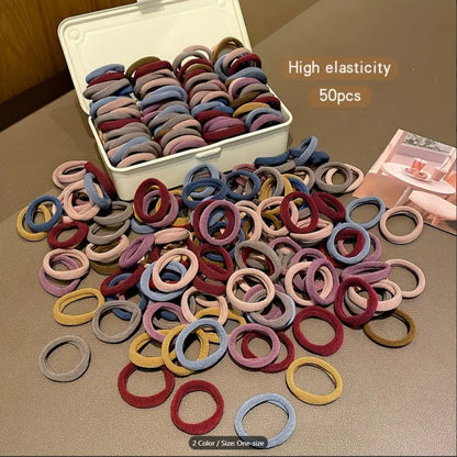 6 Pcs Mix High-Elasticity Seamless Hair Ties & Poni for Women