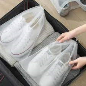 Travel Shoes Storage bag with clear window non-woven with PVC Bag