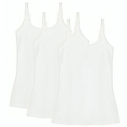Pack Of 3 Women’s Camisole Top – Soft Stretchy Summer Tank Top | Lightweight Loose Fit Basic Camisole for Layering & Daily Wear