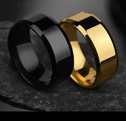 Premium rendom Minimalist Band Rings for Men - Silver & Matte Black
