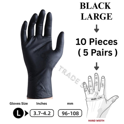 4 Pcs Nitrile Gloves Disposable Latex Free Powder Free, Waterproof & Durable Rubber Gloves for Kitchen, Cooking, Food Handling, Cleaning, Beauty, Photoshoot, Hair Dye, Painting and Pet Care.( white , Black & Blue ) Extra Large X