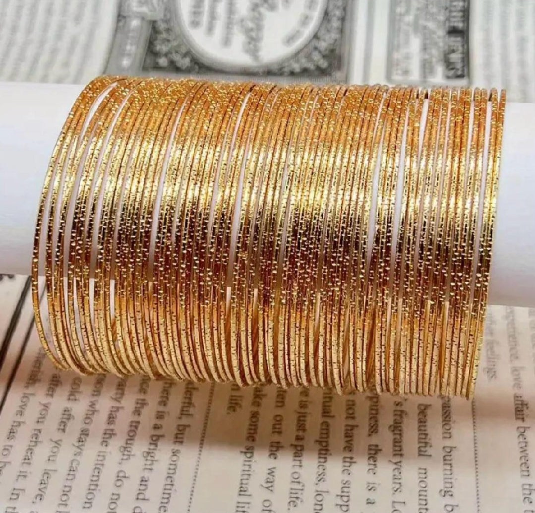 Lightweight and thin trending gold plated Bangles set prefect for daily and Party wear