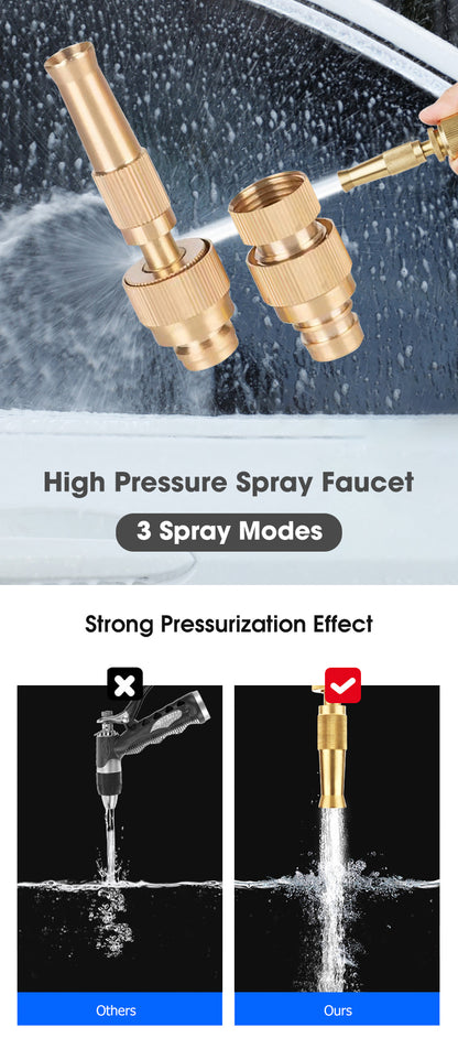 Water Nozzle Garden Spray Gu-n 4 Mode High Pressure Bra-ss Direct Nozzle Booster Adjustable Hose Nozzle Garden Brass Spray Nozzle Hose Nozzle Spray Adapter