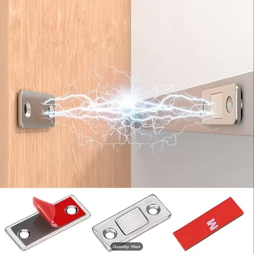 Heavy-Duty Stainless Steel Magnetic Cabinet Locks | No-Drill Safety Lock System for Child-Proofing Cabinets, Drawers, Fridge & Cupboards