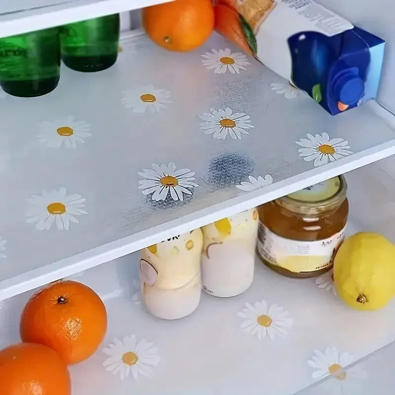 Anti-Slip Sunflower PVC Sheet Roll Waterproof Antibacterial Cabinet Drawer Shelf Liners for Kitchen Table Mat