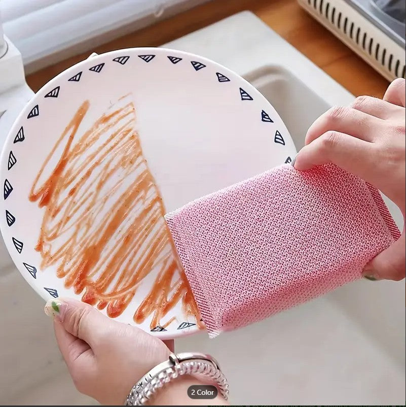 Colorful Non-Scratch Kitchen Sponges | Double-Sided & Reusable