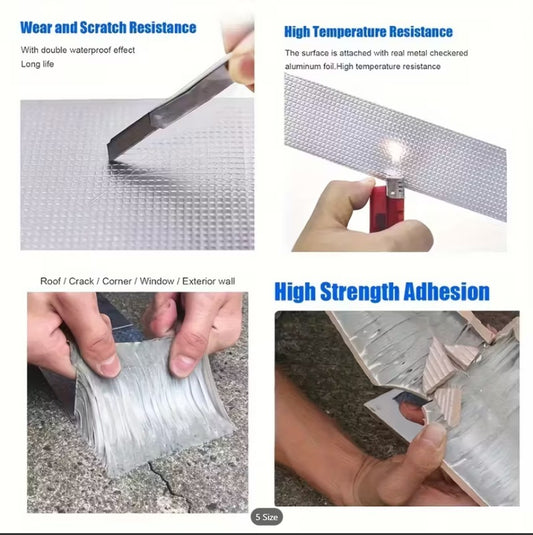 PACK OF 2 Water Proof Butyl Rubber Aluminum Foil Tape