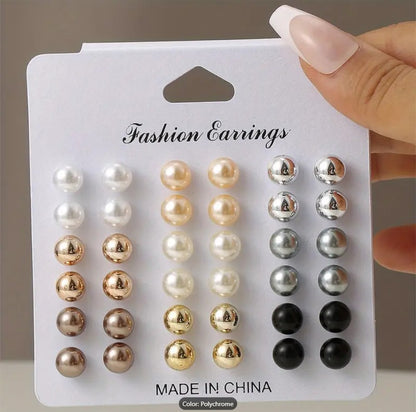 Imitation 1 Pair Pearl Stud Earrings Set