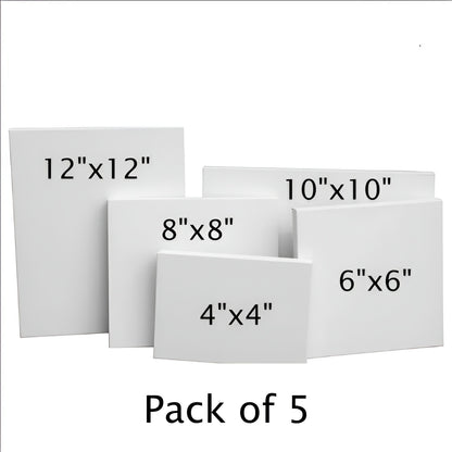 Pack of 5 Mix Square Canvas,