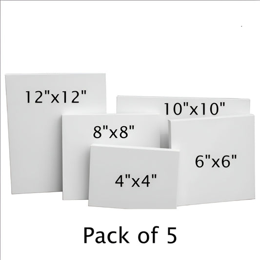 Pack of 5 Mix Square Canvas,