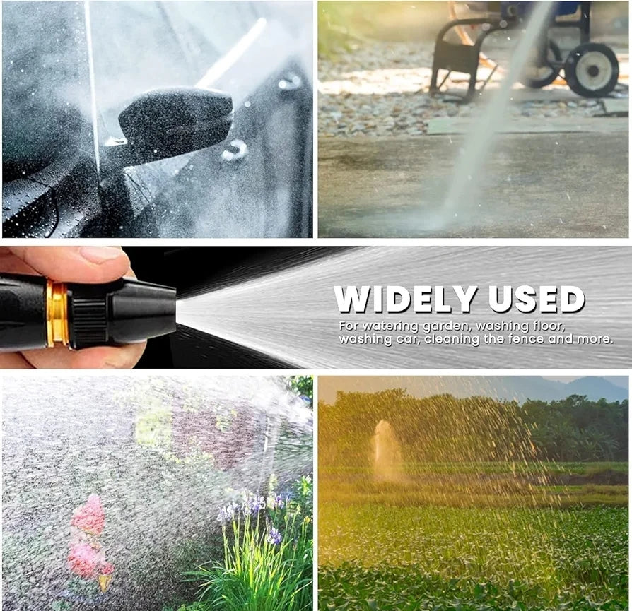 High Pressure Water Spray Nozzle Power Washer Spray Gun for Car Wash, Garden, Lawn Watering | Adjustable Multi Spray Modes Hose Pipe Water Gun Irrigation Tool Plastic
