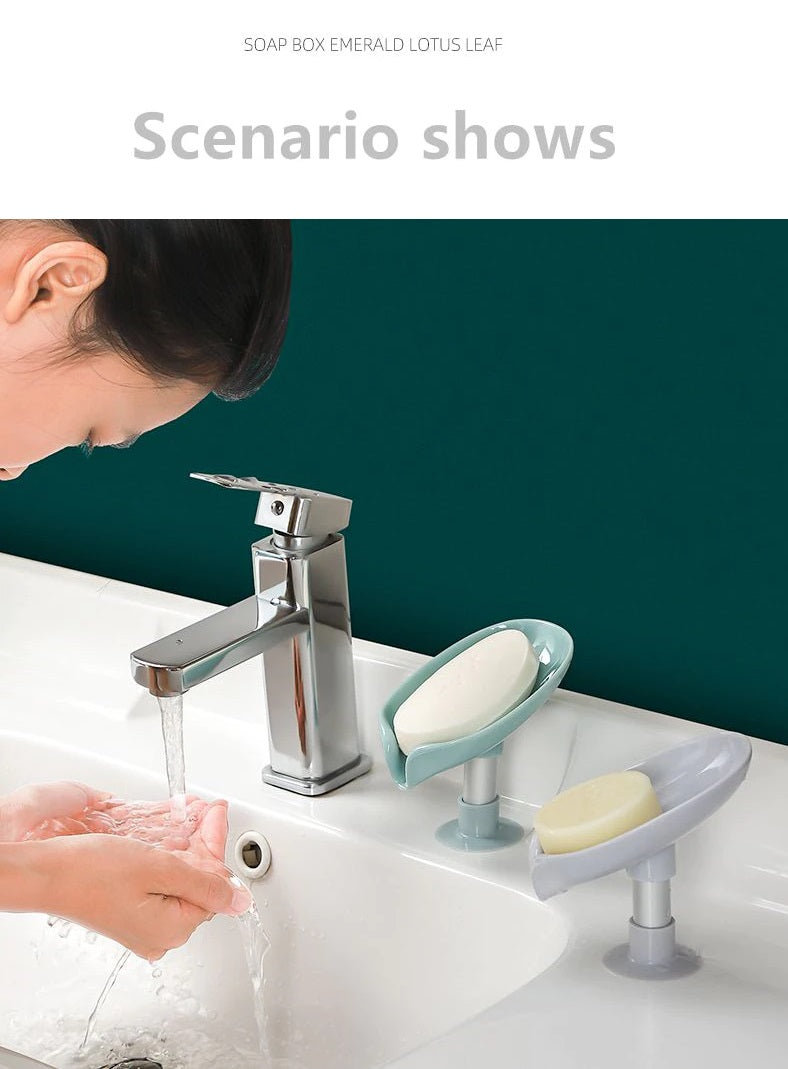 Newstyle Leaf Shape Soap Box Drain Soap Holder