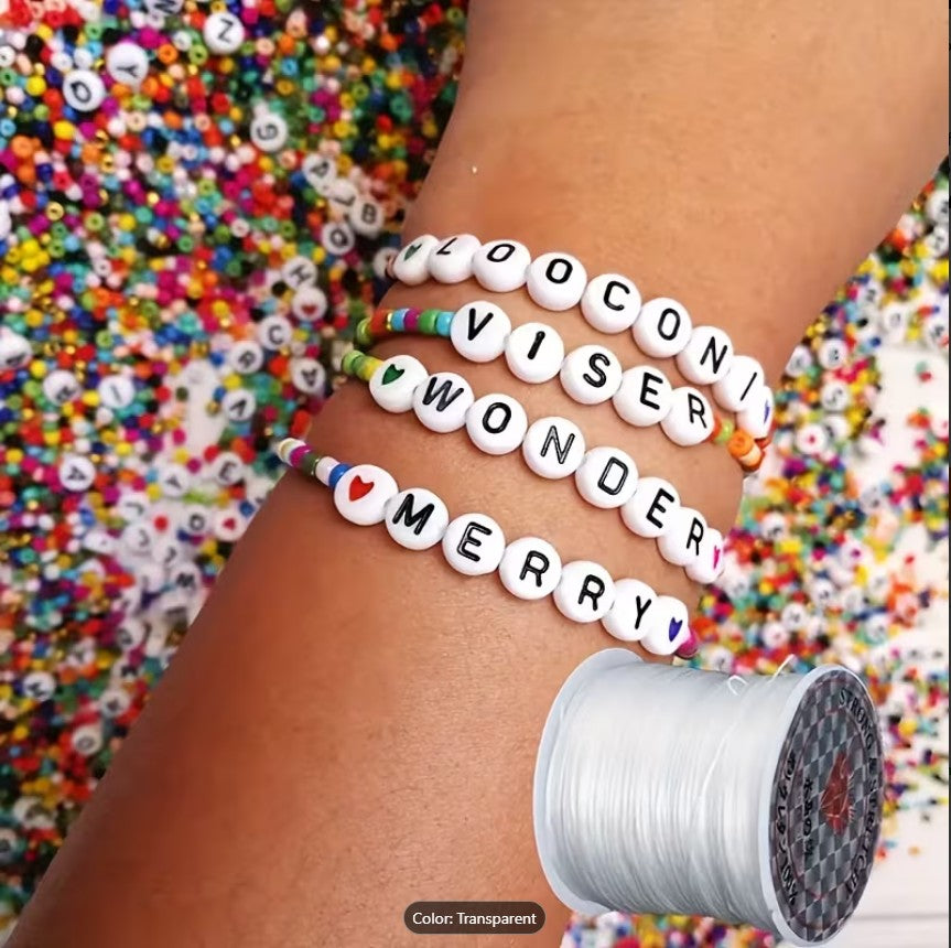 50 Meter Transparent Elastic Thread for Bracelets – Stretchable String for Beads & Jewelry Making