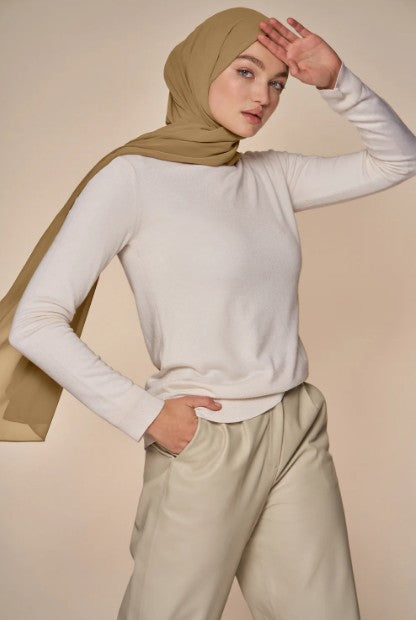 CAMEL Luxury Chiffon Hijab for Women & Girls – Lightweight, Elegant, Non-Slip Georgette Scarf | Free Gift Included