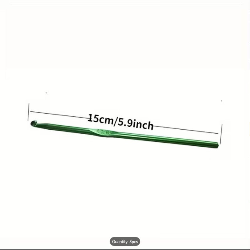 6pcs Colorful Plastic Handle Aluminum Crochet Hooks Set – Premium Knitting & DIY Craft Tools for Beginners & Experts