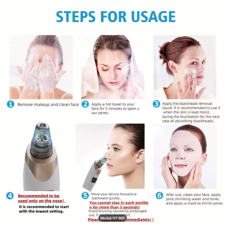 Derma Suction Facial SPA Blackhead Remover Machine – 4 in 1 Pore Cleaner & Acne Removal Suction Tool No Ratings