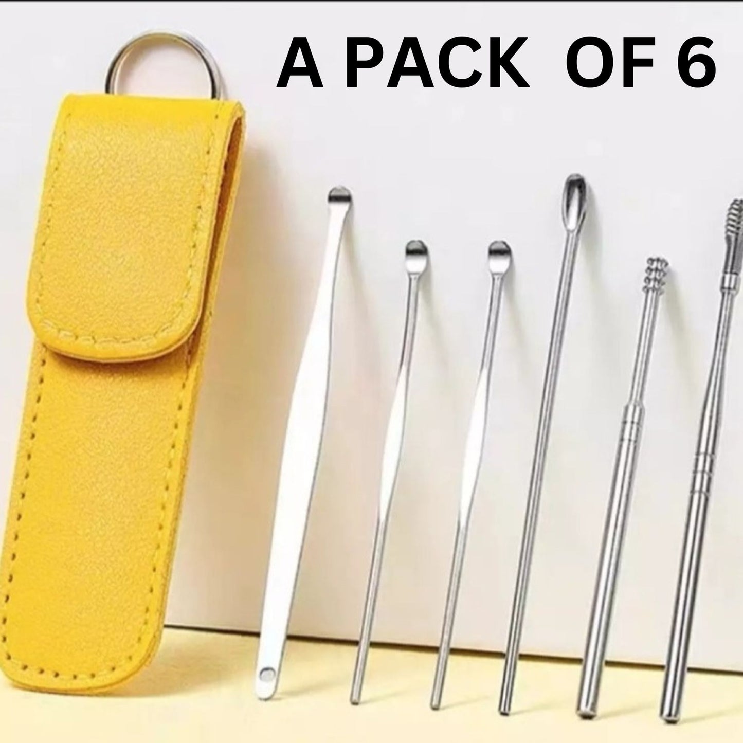 Ear Wax Cleaning Kit 6 Pcs Ear Pick Tools, Wax Removal Kit, Ear Cleaning Tool Set, Spring Earwax Cleaner Tool for Children and Adult Multicolor
