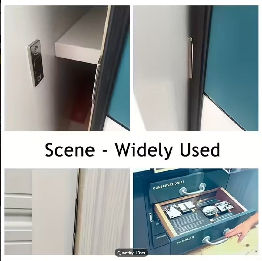 Heavy-Duty Stainless Steel Magnetic Cabinet Locks | No-Drill Safety Lock System for Child-Proofing Cabinets, Drawers, Fridge & Cupboards