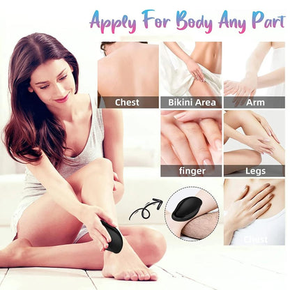Hair Removal Painless Physical Manual Epilator- Crystal Hair Eraser Nano Glass Hair Remover-Washable Portable Hair Removal Beauty Tool- Hair Eraser Stone for Man and Women multicolor