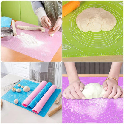 Large Size Silicon Roti Mat Pastry Fondant Dough Rolling Mat Non-Stick Chapati Sheet for Baking, Kneading & Rolling, Heat Resistant Reusable Silicone Surface for Kitchen Use