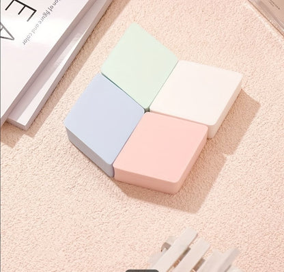Set of 4 Diamond Shape Makeup Sponges – Water Activated Beauty Blender | Wet & Dry Use for Foundation, Concealer, Cream & Powder (Multicolor & shape)