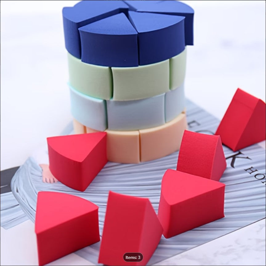 Set of 4 Diamond Shape Makeup Sponges – Water Activated Beauty Blender | Wet & Dry Use for Foundation, Concealer, Cream & Powder (Multicolor & shape)