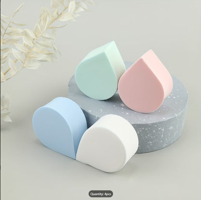 Set of 4 Diamond Shape Makeup Sponges – Water Activated Beauty Blender | Wet & Dry Use for Foundation, Concealer, Cream & Powder (Multicolor & shape)
