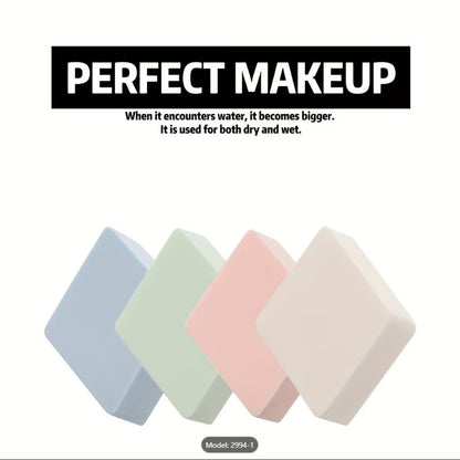Set of 4 Diamond Shape Makeup Sponges – Water Activated Beauty Blender | Wet & Dry Use for Foundation, Concealer, Cream & Powder (Multicolor & shape)