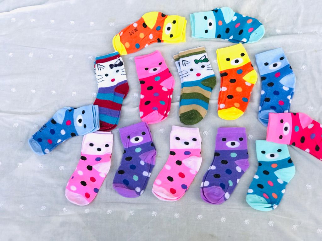 Pack of 12 Pairs - Multicolor socks for kids Baby Socks -