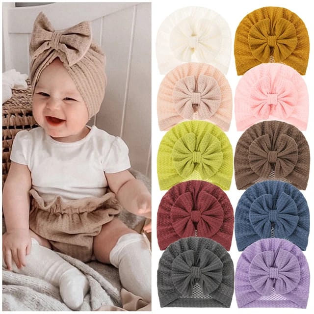 Pack of 4 Baby Girl Turban Caps