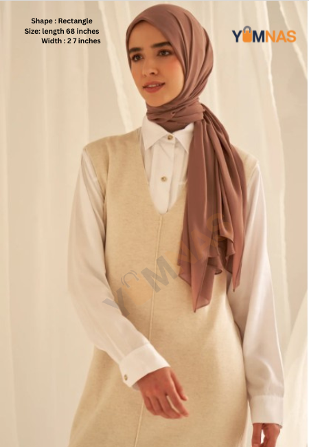 Cocao Brown Luxury Chiffon Hijab for Women & Girls