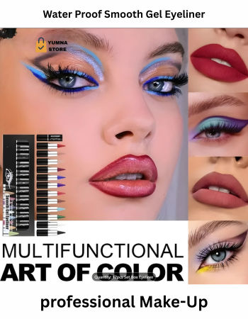 Color Gel Eyeliner Lipsticks– Long-Lasting Waterproof Eyeliner & Lip Liner Set | Black, White, Brown & Multicolor Gel Eyeliner lipsticks