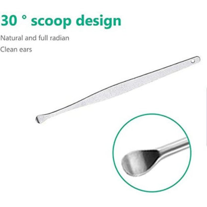 Ear Wax Cleaning Kit 6 Pcs Ear Pick Tools, Wax Removal Kit, Ear Cleaning Tool Set, Spring Earwax Cleaner Tool for Children and Adult Multicolor