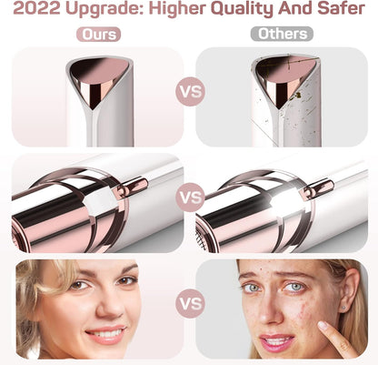 Flawless Facial Hair Remover for Women – Painless Rechargeable Epilator with LED Light, IPX6 Waterproof, Travel Storage Bag
