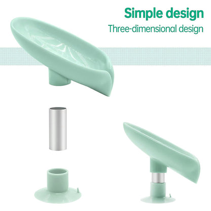 Newstyle Leaf Shape Soap Box Drain Soap Holder Box Bathroom Shower Soap Holder Dish Storage Plate Tray Bathroom Supplies Bathroom Gadge