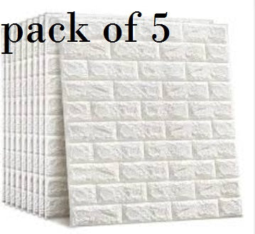 Self-Adhesive 3D Wall Brick Sheet / Wallpaper For Room / White Fomic Wall Stickers For Home Decoration 35*38cm Waterproof