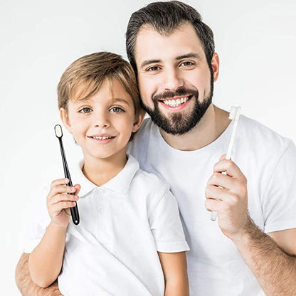 2PCS Ultra Soft Nano Bristle Toothbrush – Million Micro Fibers for Sensitive Teeth & Gums, Deep Clean & Whitening, Antibacterial Gum Care, Thick Wave Head, Ergonomic Non-Slip Handle – Tooth Brush for Adults, Braces & Implants