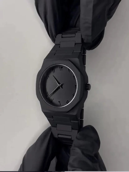 Black Arabic Aura Watch – Premium Matte Black Finish with Arabic Numerals | Unisex Luxury Fashion Watch