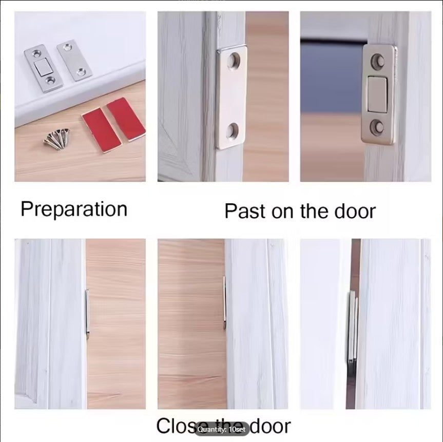 Heavy-Duty Stainless Steel Magnetic Cabinet Locks | No-Drill Safety Lock System for Child-Proofing Cabinets, Drawers, Fridge & Cupboards