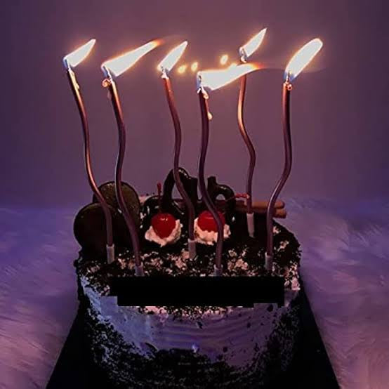 Pack of 6 Curly Candle's Mettalic Twisty Birthday Candles Set Happy Birthday candles For Cake Party Decoration