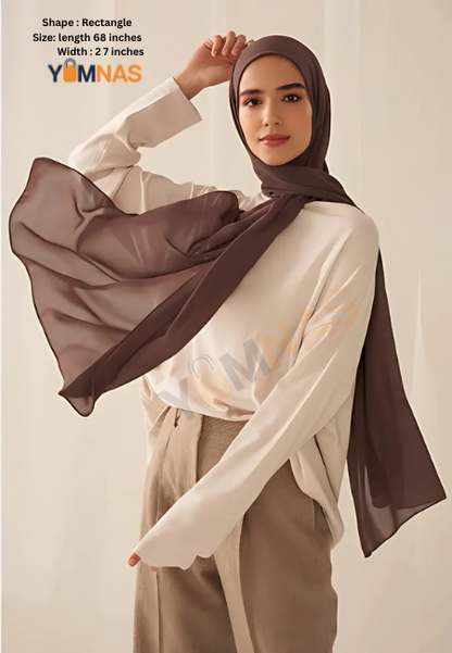 Cocoa Luxury Chiffon Hijab for Women & Girls