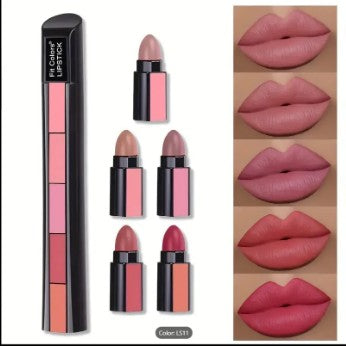 5-in-1 Multi-Function Makeup Set –1 stick contain multiple task ( Matte Lipsticks, Eyeshadow, & Blush Highlighter in One Compact Kit)