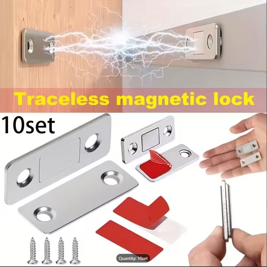 Heavy-Duty Stainless Steel Magnetic Cabinet Locks | No-Drill Safety Lock System for Child-Proofing Cabinets, Drawers, Fridge & Cupboards