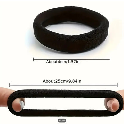 24 PCS Black Seamless Hair Ties for Women | Non-Slip, Damage-Free Ponytail Holders