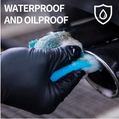 Black Nitrile Gloves Disposable  - Multi-Purpose Disposable Latex & Powder free Gloves, Durable Waterproof & Thickened for Kitchen, Medical, Photoshoot, Cooking, Cleaning & Mechanical Use, Synthetic Rubber, Tear & Chemical Resistant, Box