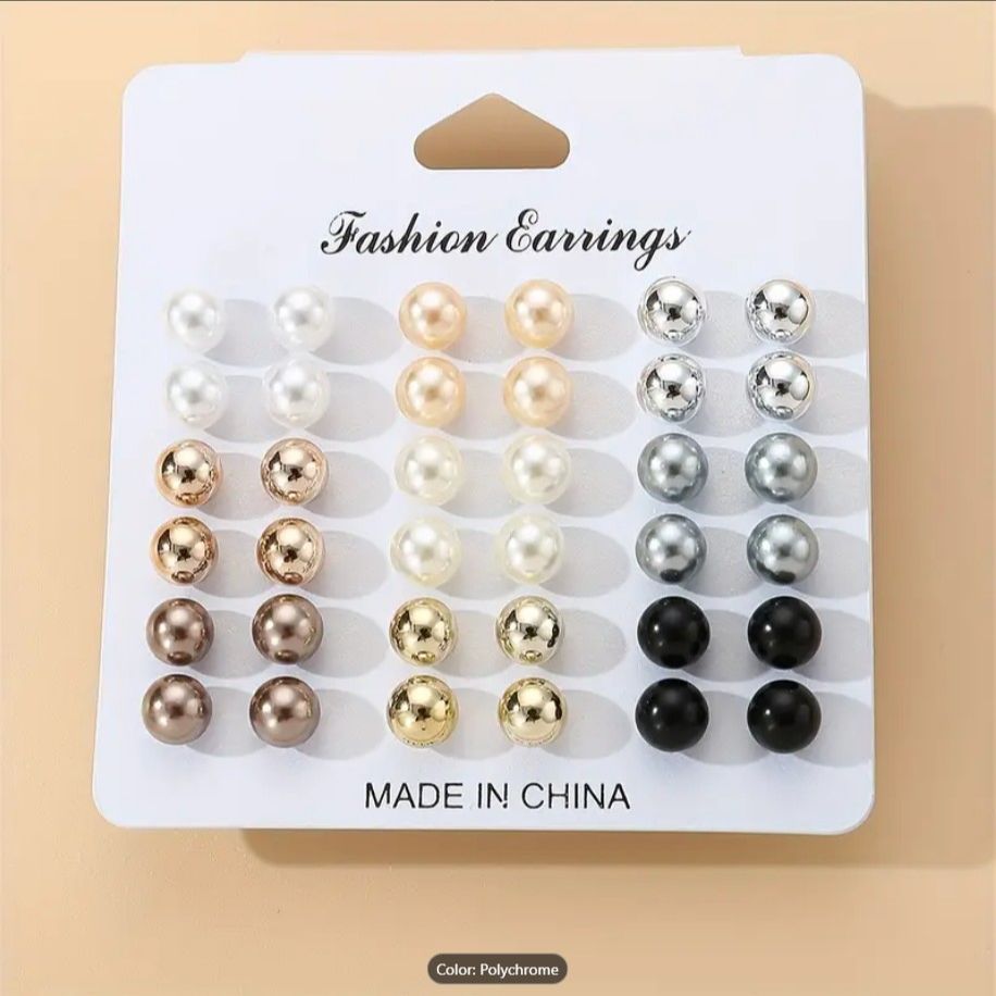 Imitation 1 Pair Pearl Stud Earrings Set