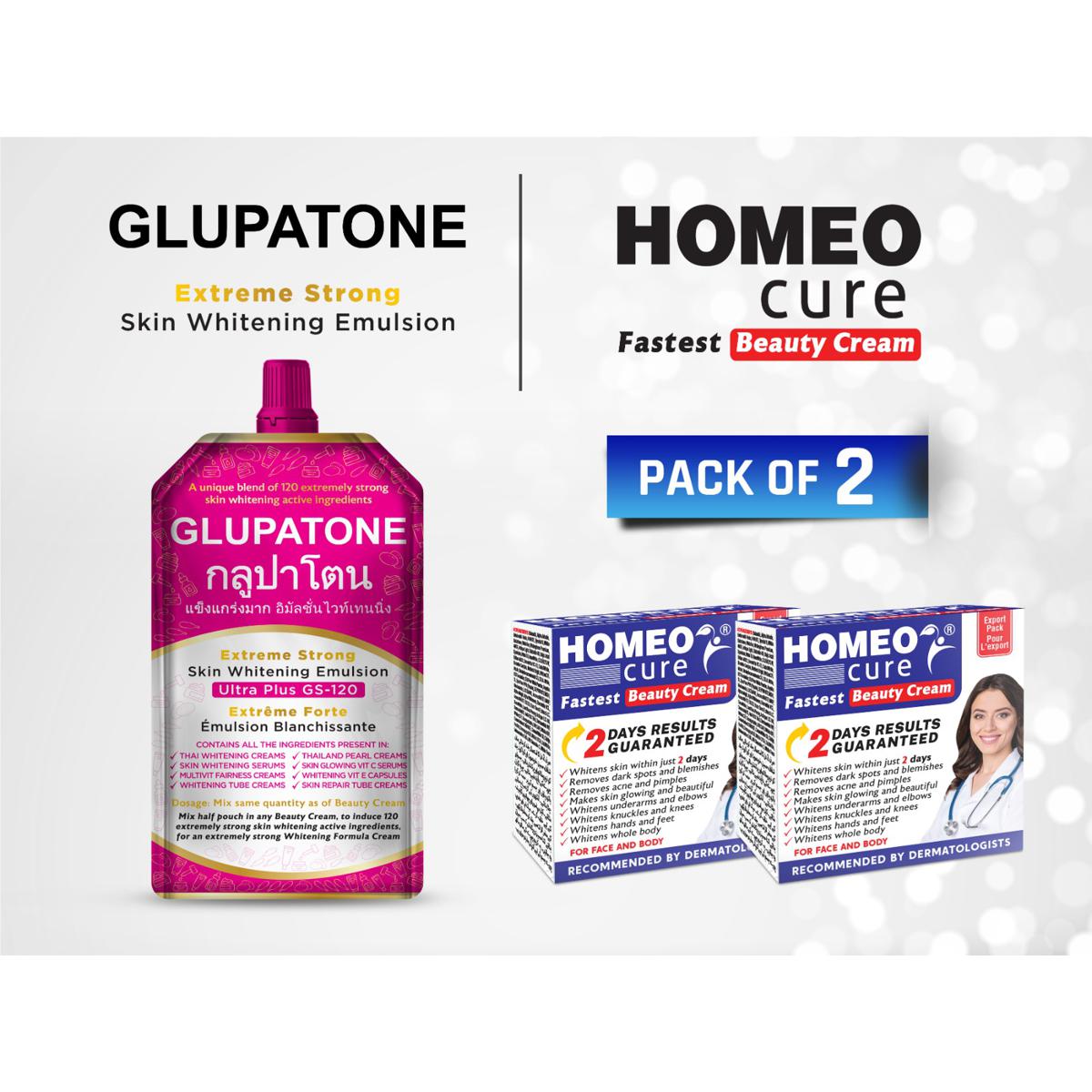 GLUPATONE Extreme Strong Emulsion 50ml With Homeo Cure Beauty Cream