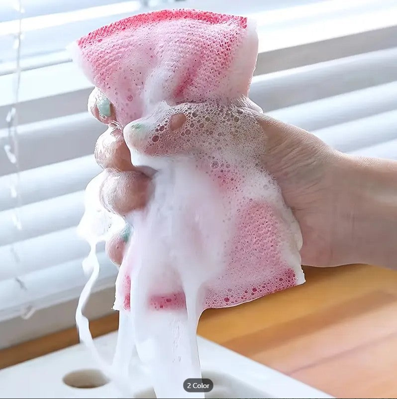 Colorful Non-Scratch Kitchen Sponges | Double-Sided & Reusable