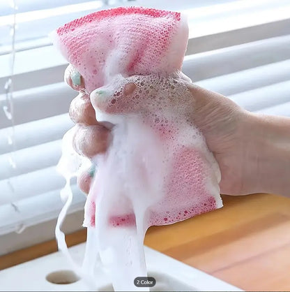 Colorful Non-Scratch Kitchen Sponges | Double-Sided & Reusable