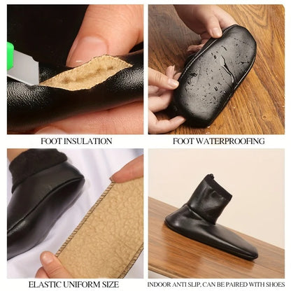 Winter Warm socks PU Leather for Child Kids Adults Thermal Floor Socks